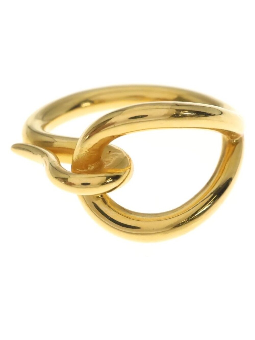 Hermes Jumbo Scarf Ring Plated Gold